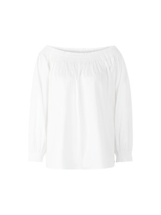 Carmenblouse van stretchkatoen