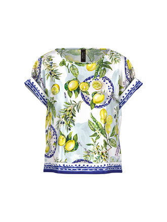 Blouse van viscose met mediterrane print