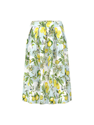 Katoenen rok met citroenprint