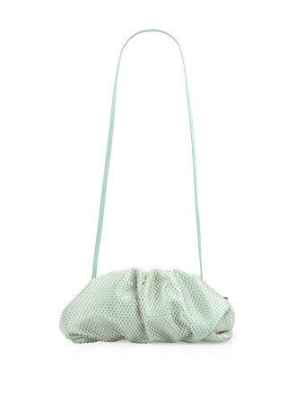 Marccain Glam Satijnen clutch met kristallen mesh-versiering