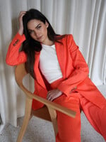 Lange blazer met schoudervullingen