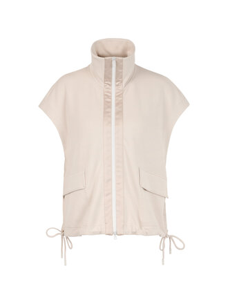 Marccain Sports Vest van een katoenmix met troyerkraag