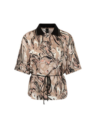 Marccain Sports Viscose blouse met vloeiende magmaprint
