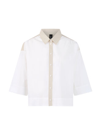 Marccain Sports Korte katoenen blouse met contrasterende details