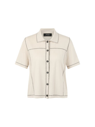 Marccain Sports Fijn gebreid poloshirt van een wolmix