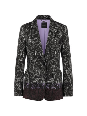 Blazer met all-over print scuba-jersey