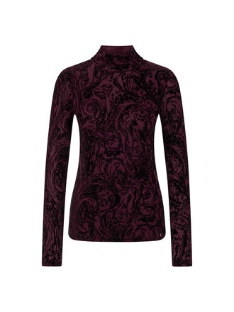 Doorschijnend shirt met fluweel details