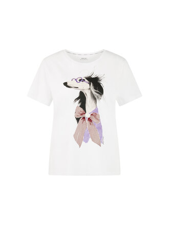 T-shirt met hondenprint en details
