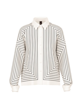 Geometrische blouse van zijden mix