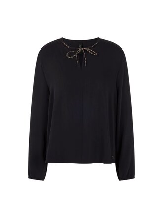 Marccain Sports Blouse met lange mouwen en kraag met koord