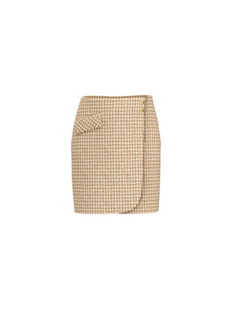 Minirok met pied-de-poule-patroon