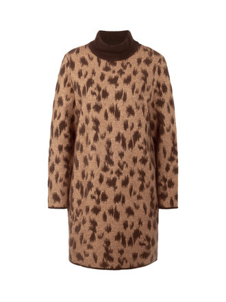 Marccain Sports Gebreide jurk met luipaardprint, Knitted in Germany