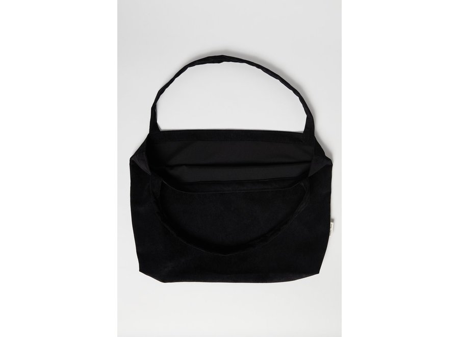 All black rib mom-bag