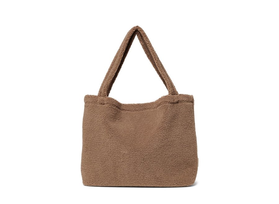 Brown chunky teddy mom-bag