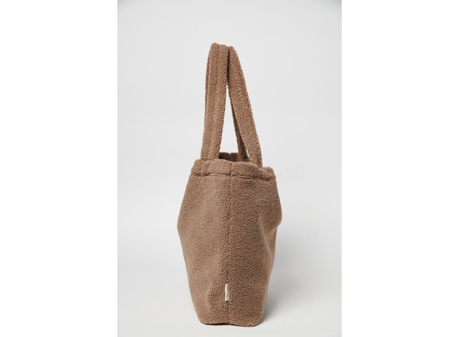 Brown chunky teddy mom-bag