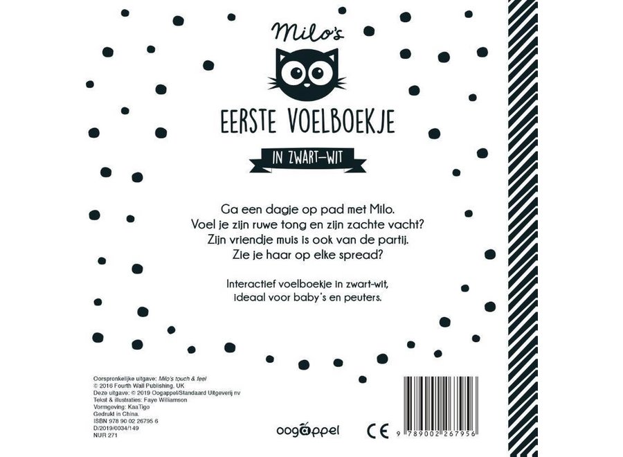 Milo's eerste voelboekje zwart-wit