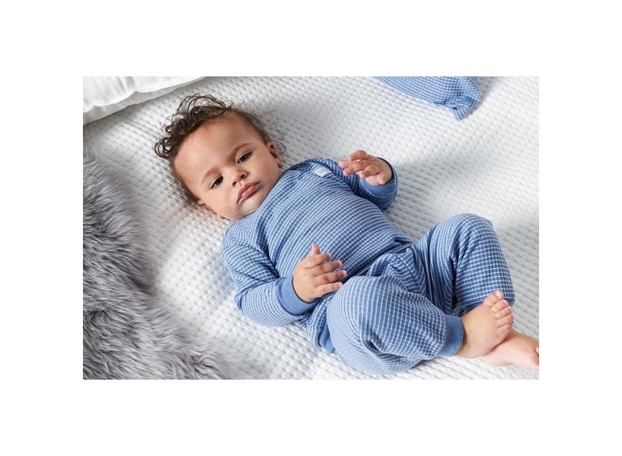 Pyjama Wafel - Blauw Melange