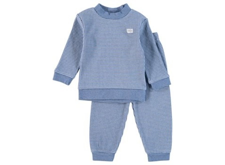 Pyjama Wafel - Blauw Melange