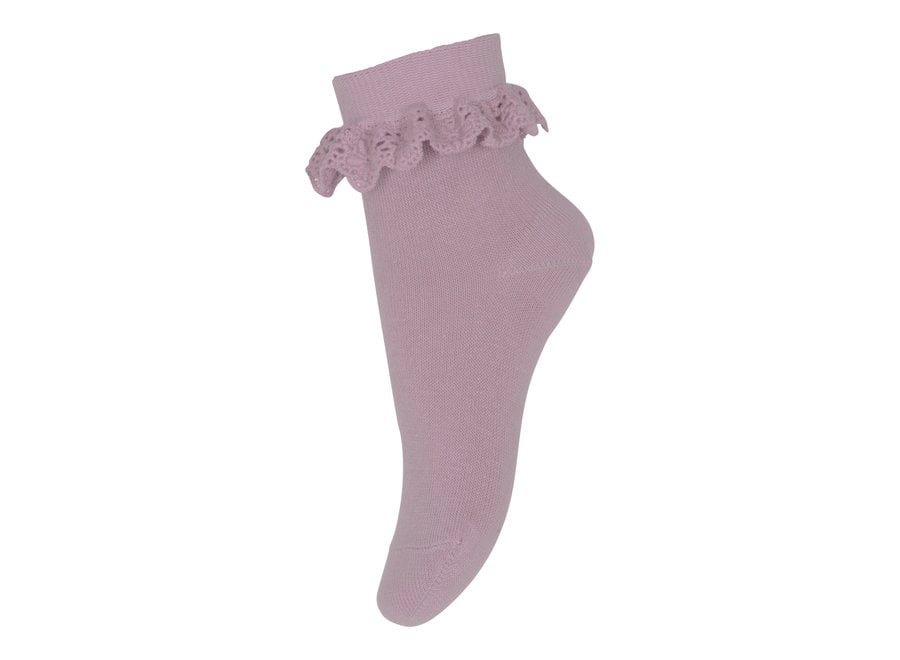 Cotton socks with lace - Wood Rose
