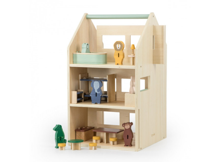 Houten speelhuis met accessoires