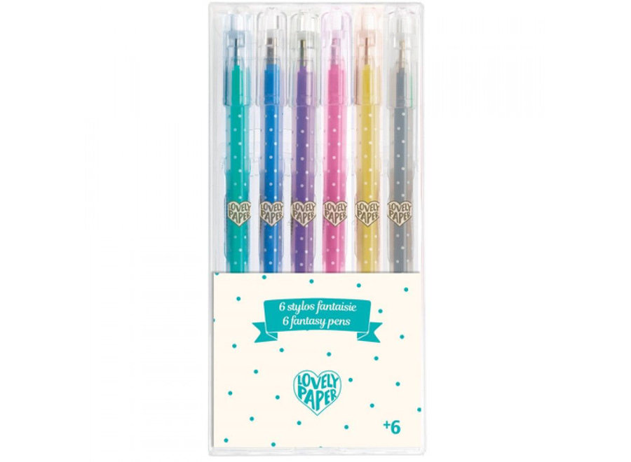 6 glitter gel pens