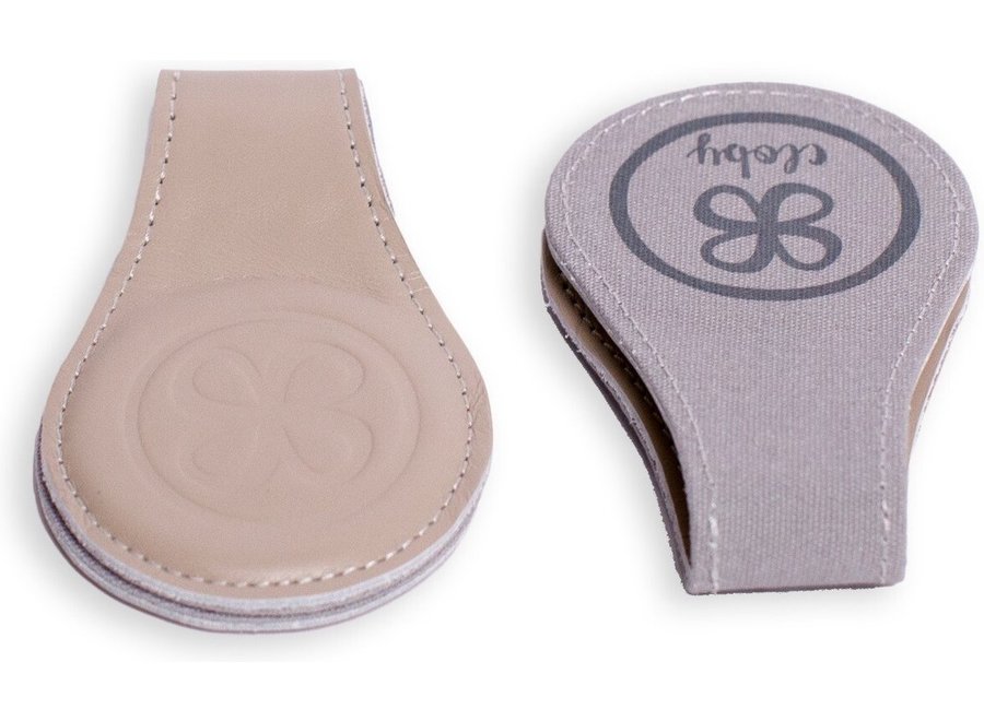 Leather Clips Beige/Grey