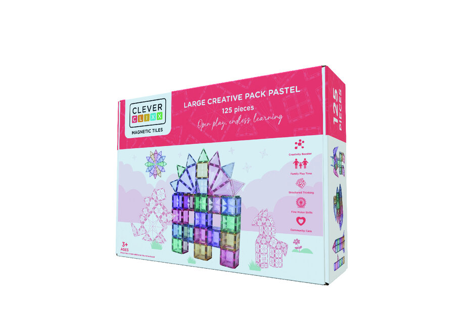 Large Creative Pack Pastel | 125 Pieces - Magnetisch speelgoed