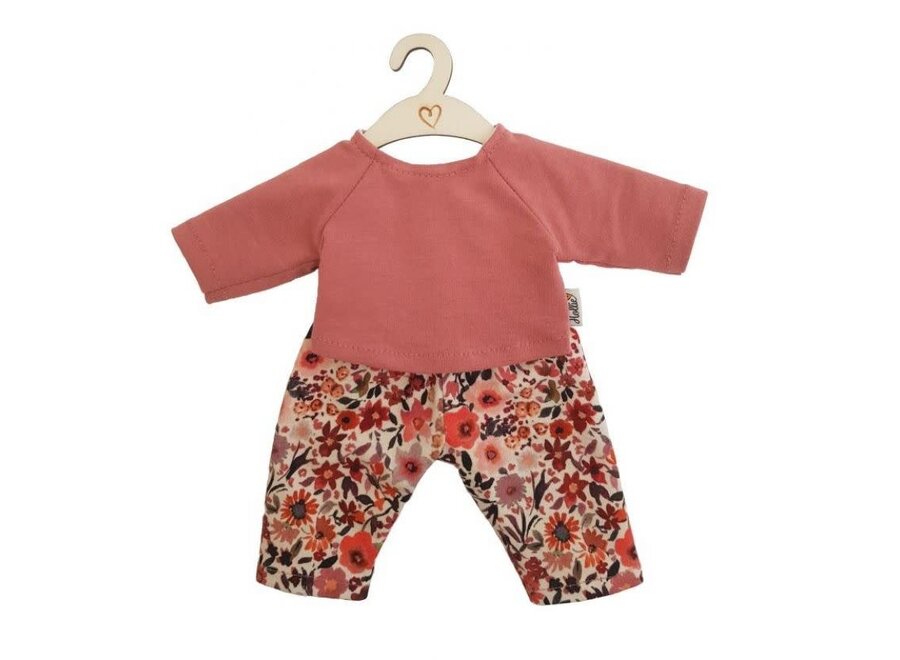 Poppenbroek en -shirt retro flowers