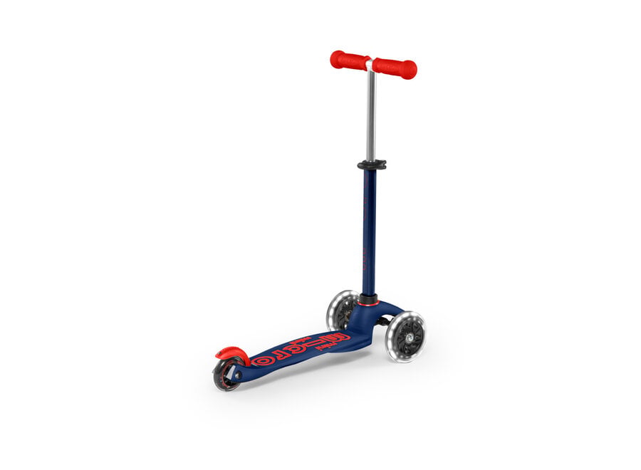 Mini Micro step Deluxe LED - marineblauw/rood