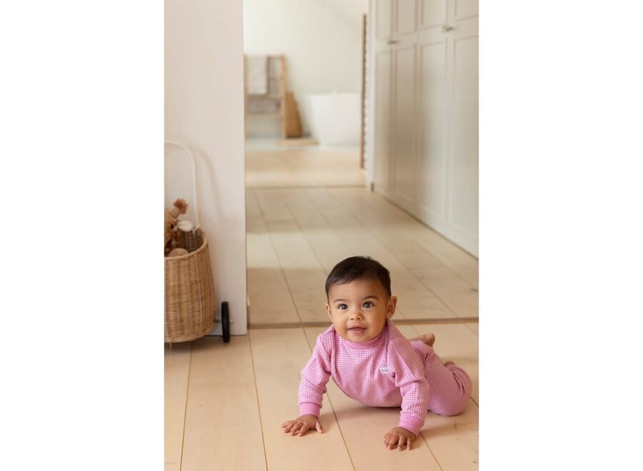 Pyjama wafel - Roze melange