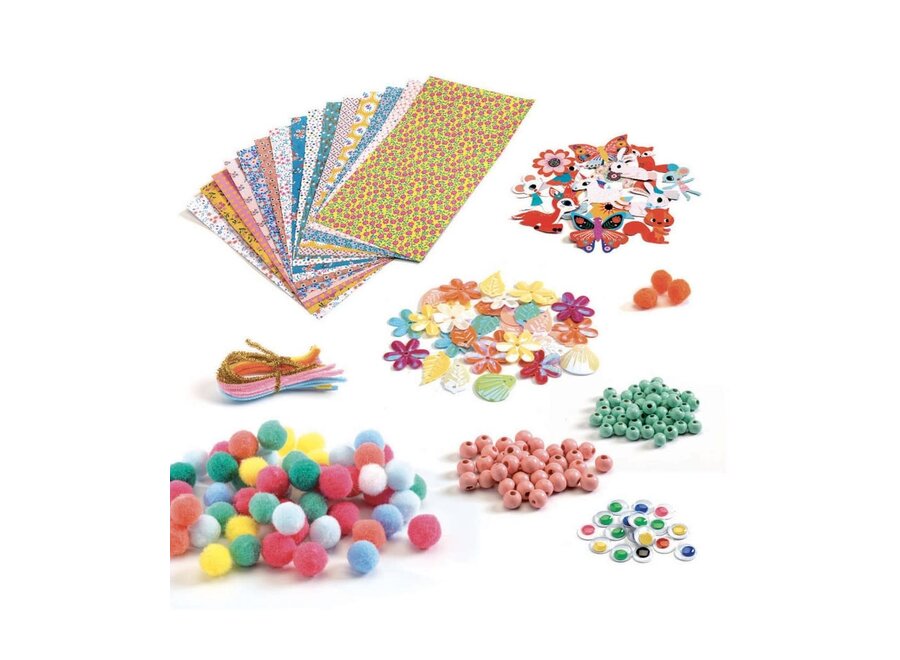 Knutselpakket pompoms & kralen