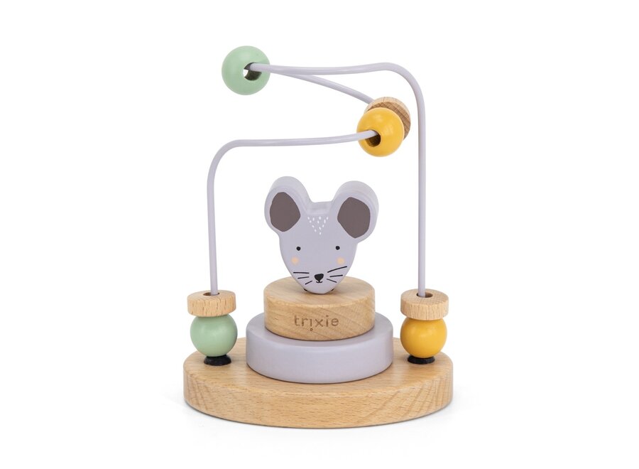 Houten kralenframe - Mrs. Mouse