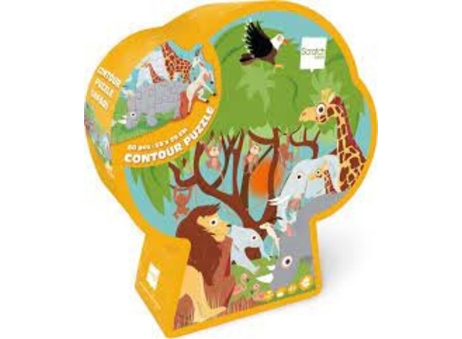 Puzzel 60pcs: CONTOUR PUZZEL/SAFARi