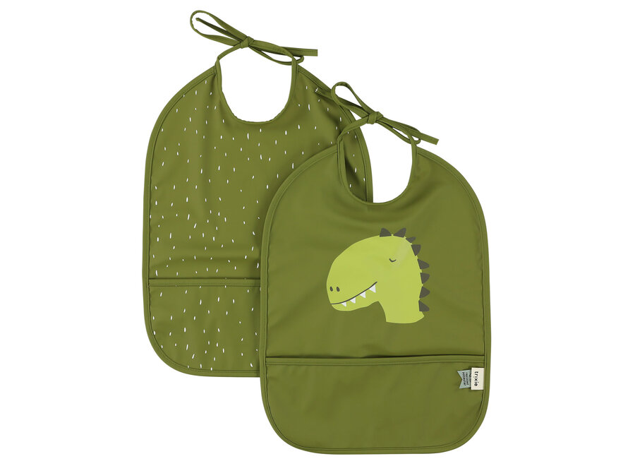 Afwasbaar slabbetje 2-pack - Mr. Dino