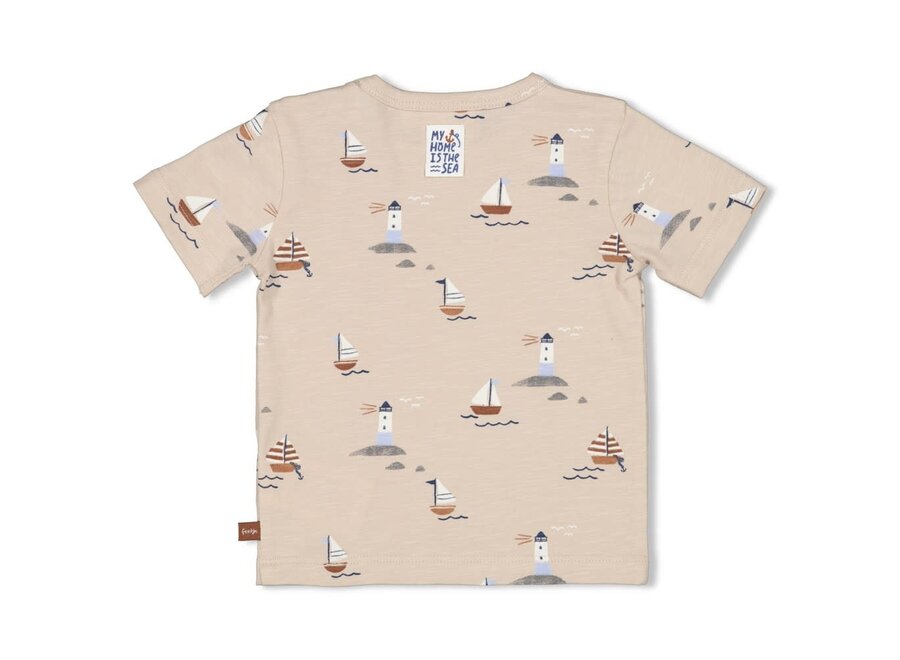 T-shirt AOP - Let's Sail zand