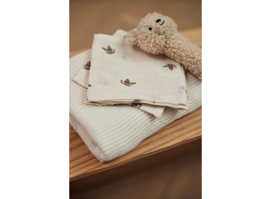 Deken Ledikant 100x150cm Basic Knit Ivory