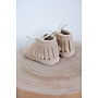 Fringe Boots - Beige suede