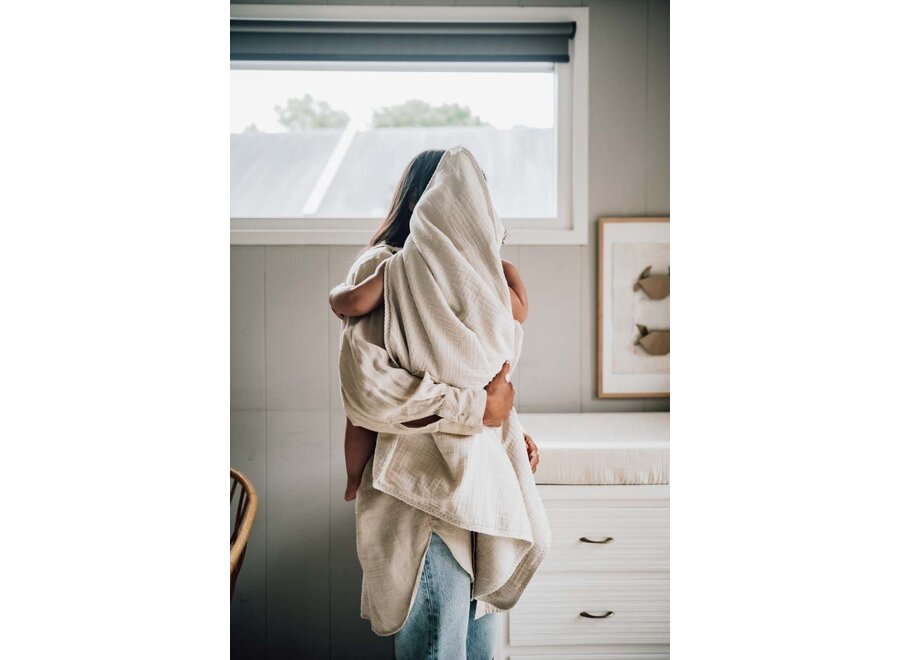 Omslagdoek Faro - warm white, 100x100