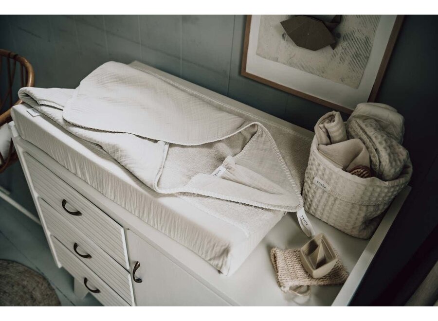 Omslagdoek Faro - warm white, 100x100
