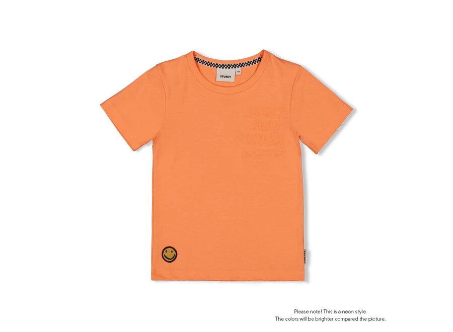 T-shirt - Checkmate neon orange