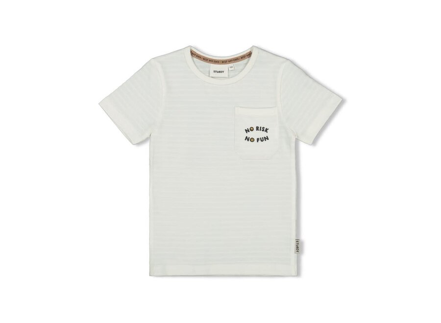 T-shirt borstzakje - Checkmate off white