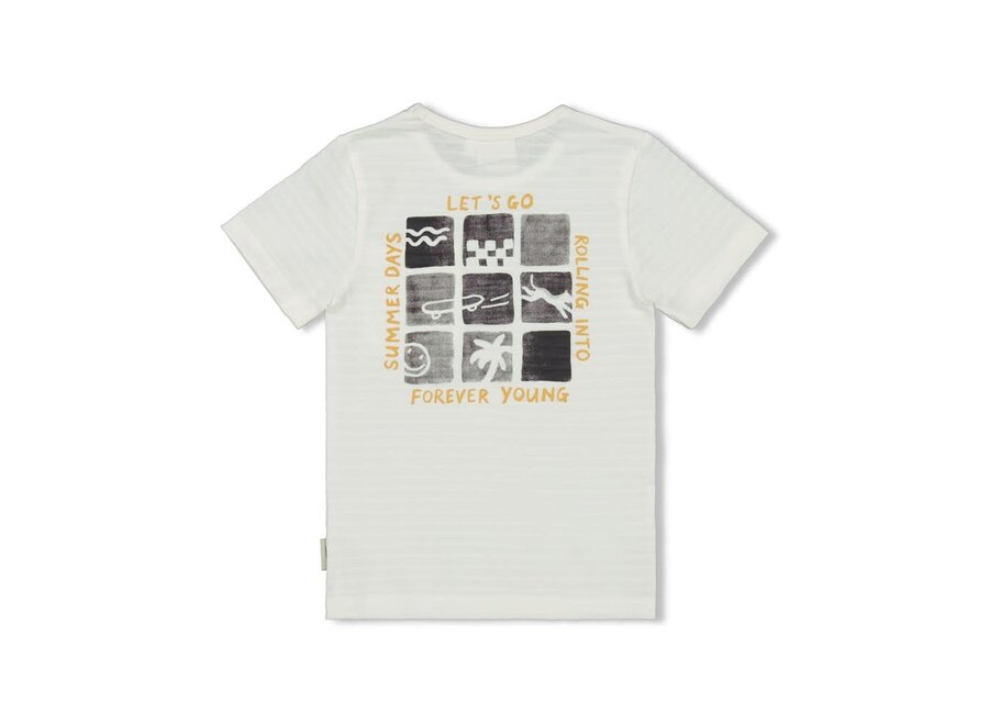 T-shirt borstzakje - Checkmate off white
