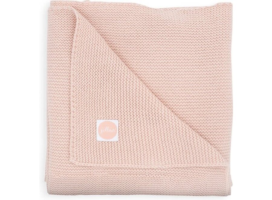 Deken wieg 75x100cm Basic knit pale pink