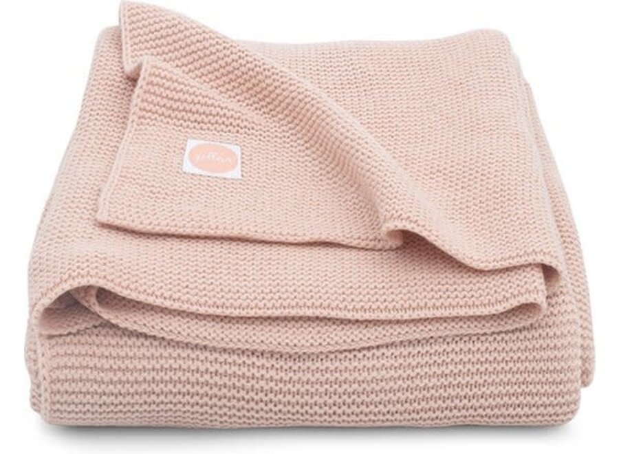 Deken wieg 75x100cm Basic knit pale pink