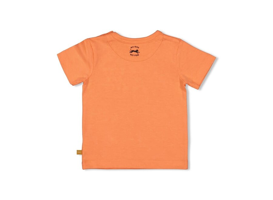 T-shirt - Checkmate neon oranje