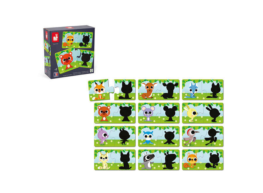 Puzzelspel Dieren en hun schaduw