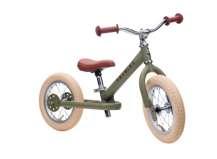 Loopfiets Steel Mat Vintage Groen, 2 wheeler