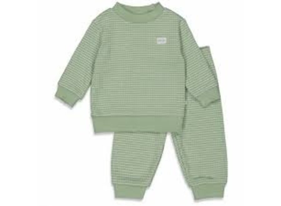 Pyjama wafel - Groen melange