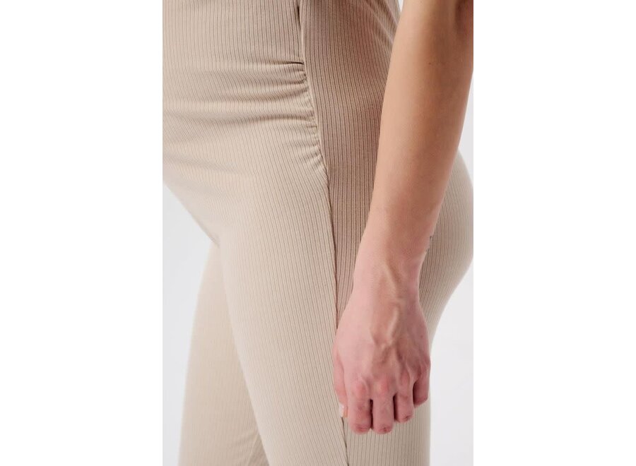 Heja flared rib pants OTB light sand