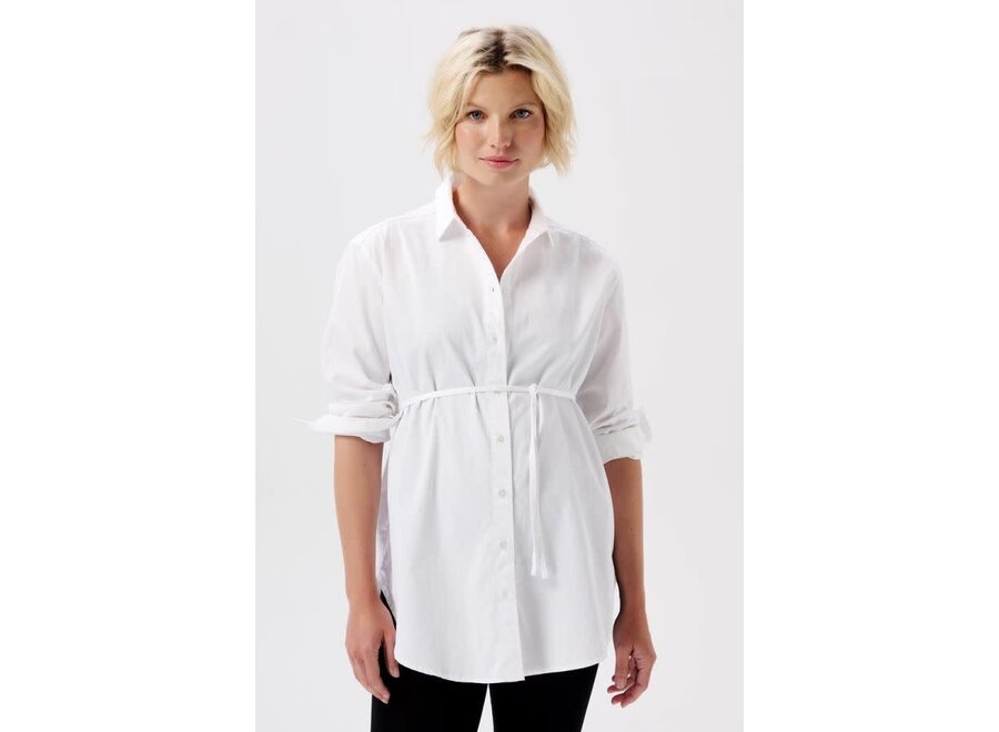 Arles nursing blouse LS - Optical white
